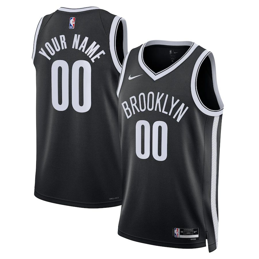 Men Brooklyn Nets Nike Black Icon Edition 2022-23 Swingman Custom NBA Jersey->customized nba jersey->Custom Jersey